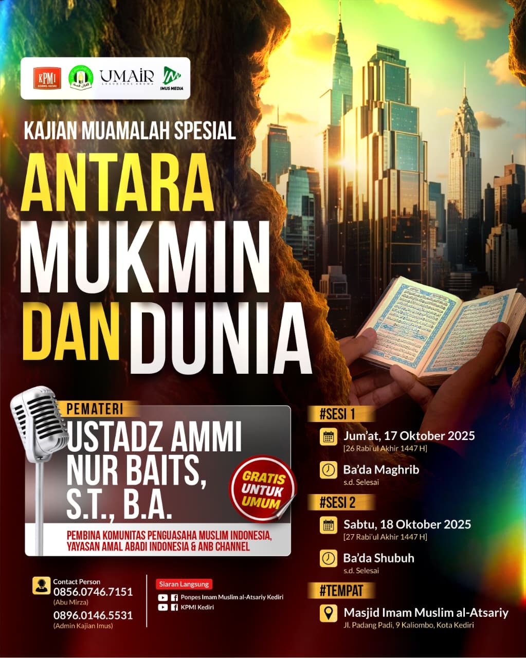 Flayer Kajian Antara Mukmin dan Dunia